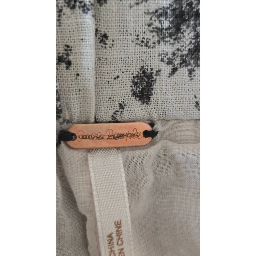 Free People Wrap Front Shorts Women's Linen Blend Tie Dye Print size S